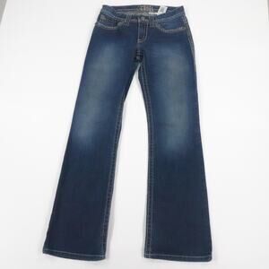 Cruel Jeans Womens 5L Blue Low Rise Bootcut Boho Western Thick‎ Stitch Tabitha